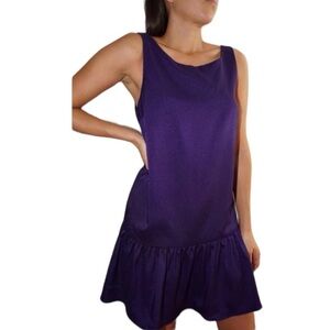 BCBGeneration NWT Sleeveless Flounce Sexy Low Back Dress in Color Amethyst XS